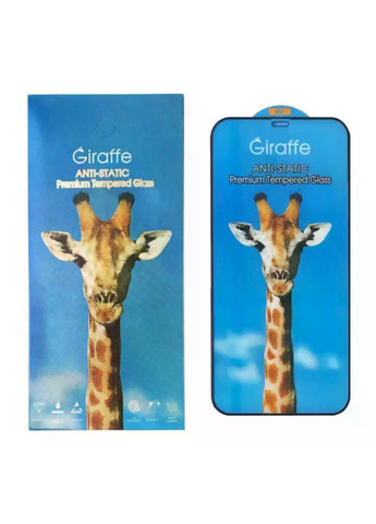 Защитное стекло для iPhone 15 Pro Max антистатическое олеофобное покрытие с черной рамкой Giraffe (372114557)