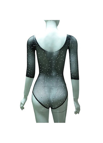 Чорний демісезонний боді в сітку чорне зі стразами No Brand