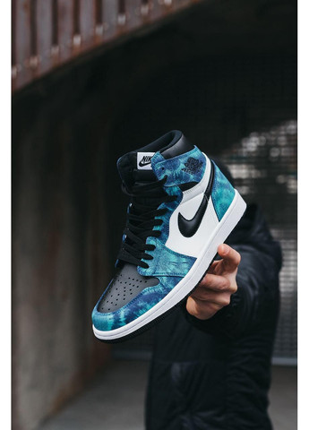 КРОССОВКИ ЖЕНСКИЕ NIKE AIR JORDAN 1 RETRO HIGH TIE-DYE НАЙК АИР ДЖОРДАН No Brand белые демисезоны (367167618)