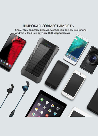 УМБ с солнечной панелью DN36 30000 mAh Wireless Solar Power Charger Blue VHG (361111368)