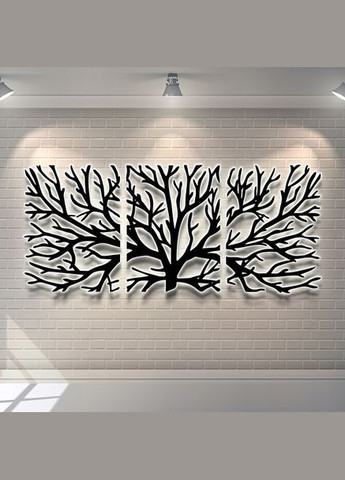 Панно 3D декоративное с объемом 15 мм для стен, Дерево 60 х 138 см белое Декоинт (276708448)