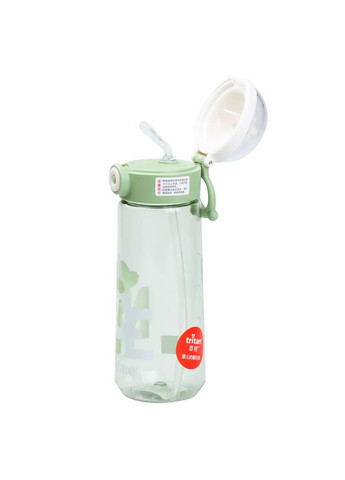 Пляшка для води 620 мл з трубочкою багаторазова Зелена HP17300GR Happy Life (365746908)