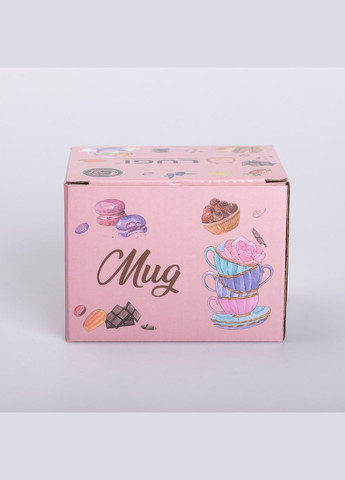 Чашечка керамическая 350 мл, белый с розовым Ceramic (322855547)