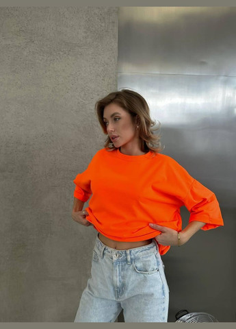 Женская футболка - оверсайз базовая в ярком цвете плотная JUGO STYLE № 268 - (299150180)