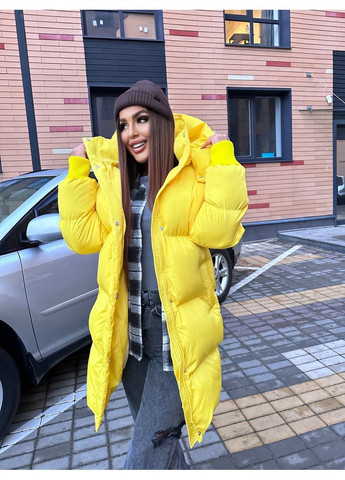 Желтый демисезонный Пуховик Style Point