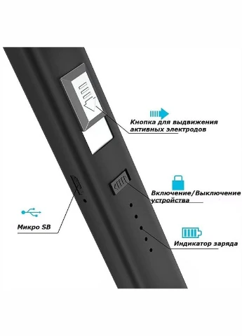 Стильная USB зажигалка для кухни (газовая конфорка, духовка, барбекю), с ёмким аккумулятором Dom (293275147)