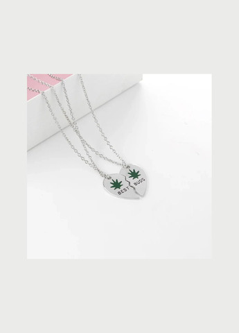 Парні підвіски найкращі друзі Best Buds з коноплею кулони дві половинки серця best friends No Brand (339869741)