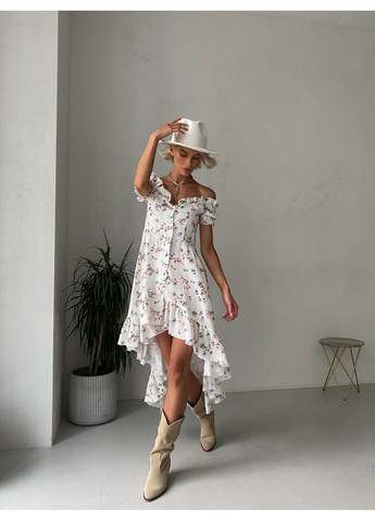 Червона повсякденний жіноча бавовняна сукня miranda з відкритими плечима (mil504) milirud