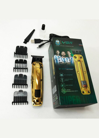 Акумуляторна машинка V-904 для стрижки волосся, машинка з дисплеєм та змінними насадками VGR (364664571)