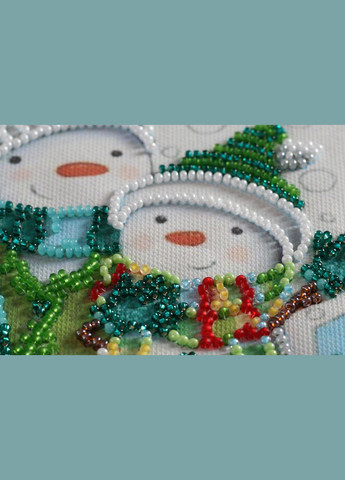 Набір для вишивання на натуральному художньому холсті Снігові друзі AM220 Abris Art (354827926)