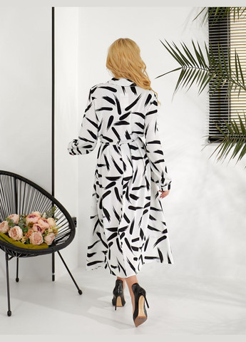 Білий легка сукня-сорочка бiлого кольору 31754 сукня-сорочка Fashion з малюнком