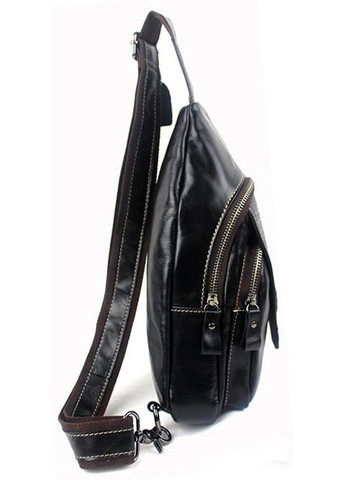 Сумка слінг через плече чоловіча з натуральної шкіри для телефону та документів середня Чорний 38792 Vintage (351403620)