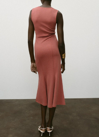 Лососевое повседневный платье Zara однотонное