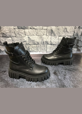 Осенние кожаные демисезонный ботинки на платформе Bistfor