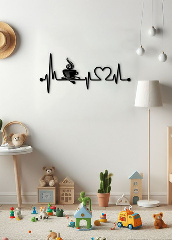 Современная картина на кухню, декор для комнаты "Кофе для любимой", минималистичный стиль 60х25 см Woodyard (291842151)