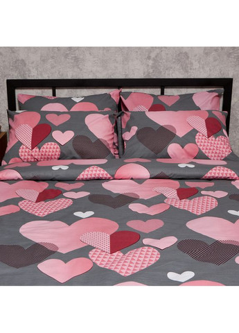 Комплект постільної білизни Бязь Gold Люкс Полуторний Євро 160х220 наволочки 2х50х70 (MS-820008806) Moon&Star Blush Love (356114914)