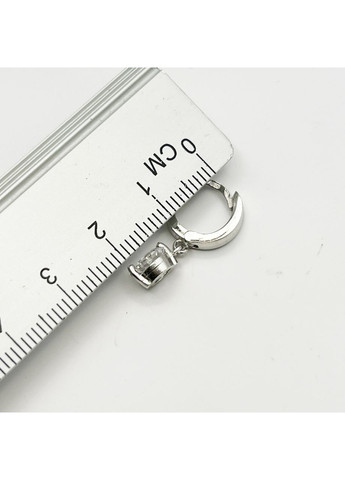Сережки-кільця срібні з кубічним цирконієм 3,05 г No Brand (369737275)