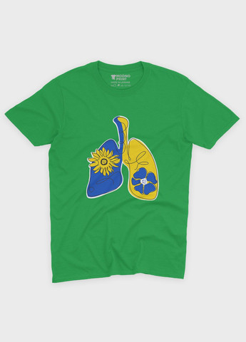 Зелена демісезонна футболка для хлопчика з патріотичним принтом легені (ts001-4-keg-005-1-102) Modno