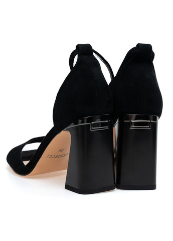 Комбинированные босоножки 01656 черные 37 VIDORCCI с ремешком