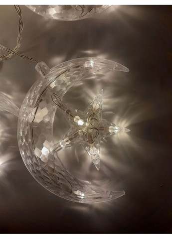 Світлодіодна гірлянда-штора Зірки з місяцем 250х80 см теплий білий No Brand (370368881)