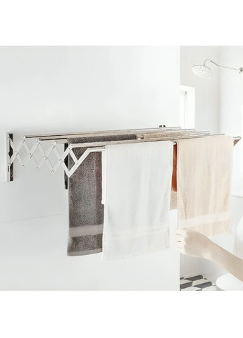 Настінна висувна сушарка вішалка з максимальним навантаженням до 15 кг для білизни одягу речей 80х70х26,5 см (481045-Prob) Unbranded (352060867)