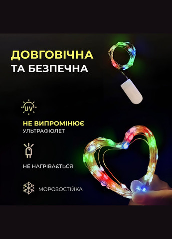 Гірлянда Роса нитка 30 LED 3 м на батарейках, мультиколор GarlandoPro (316475329)