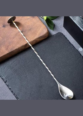 Набір барних коктейльних ложок з нержавіючої сталі 25,5 см 3 шт Сріблястий (С051370-3) ТМ (342122384)