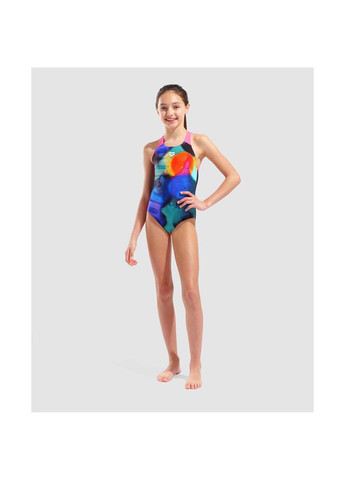 Комбинированный демисезонный купальник закрытый для девочек spray paint swimsuit swim pro разноцветный Arena