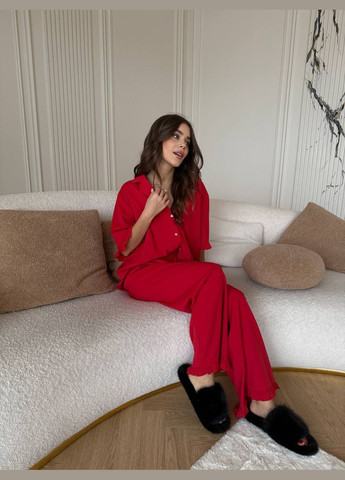 Червона всесезон жіноча піжама червона г1467.2512 No Brand