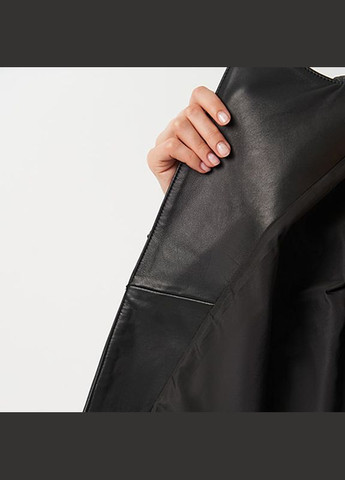 Черная демисезонная женская кожаная куртка a-sona 1pdx23112106a - m Ricco Grande