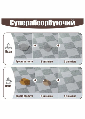 Антискользящий кухонный коврик - Абсорбирующий коврик для сушки посуды - Коврик под кофеварку 30х45 см Серый Aquarius (300780880)