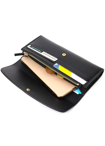 Классический женский кошелек с монетницей на молнии из натуральной кожи 21966 Черный Tony Bellucci (331911039)