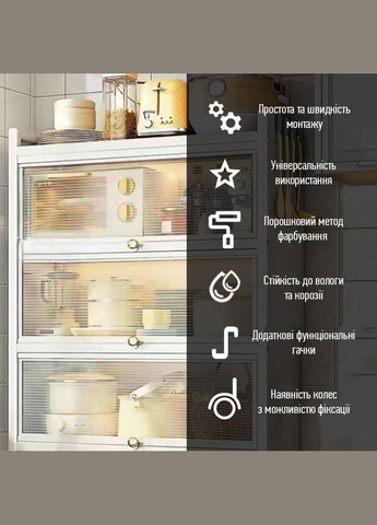 Шкаф мобильный для хранения раскладной трехъярусный из нержавеющей стали белый 70*36*112,8см (3DPanda-2116) Sticker Wall (323154622)