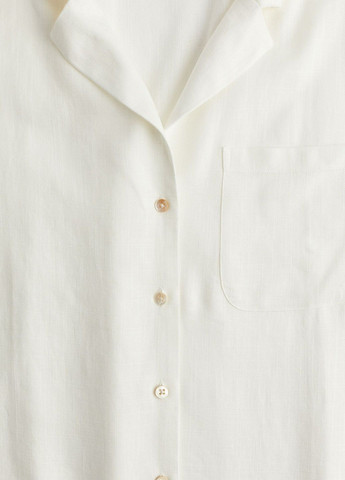 Молочная кэжуал рубашка однотонная H&M