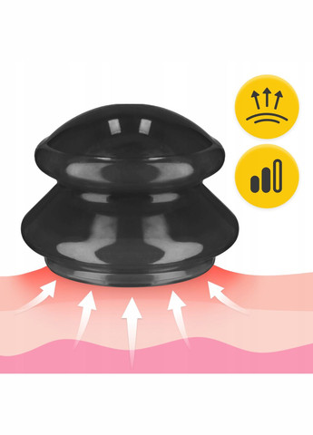 Вакуумні масажні банки MED+ силіконові для тіла (китайські/атницелюлітні банки) 4 шт Black 4FIZJO (322966278)