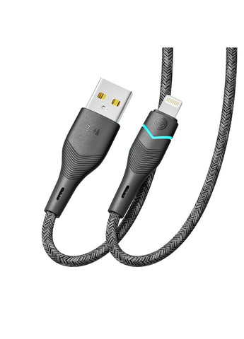 Кабель USB RC-RL15 RGB Light Lightning 12W 1.2m Чорний No Brand (317631505)