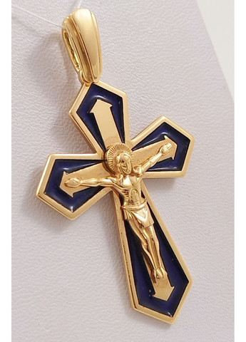 Хрестик золотий з емаллю 11206-є No Brand Підвіска (370756215)