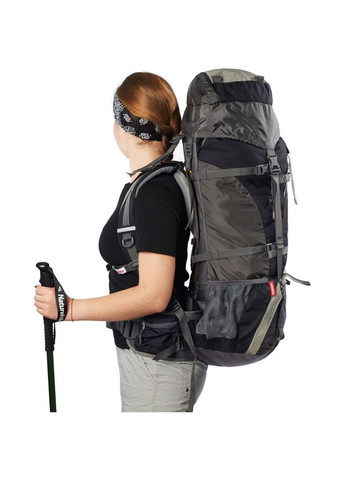 Рюкзак туристический NH70B070-B, 70л+5л, черно-серый Naturehike (351461560)