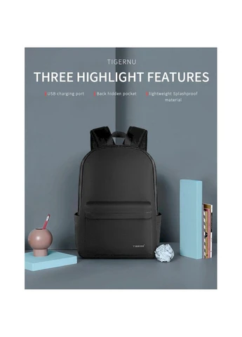Рюкзак T-B3249A 15.6" Black [121152] Tigernu (400899631)