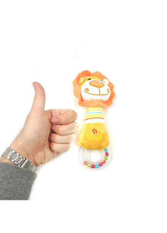 Погремушка интерактивная детская JackyBABY, 20 см, Лев, оранжевый. Digo (316319030)