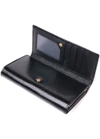 Лаковий жіночий гаманець з візитницею 19403 st leather (394030234)