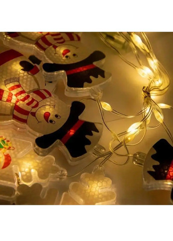 Гірлянда світлодіодна новорічна зі сніжинкою сніговиком роботою від мережі 220В 3х0,7 м 90 лампочок (482124-Prob) Тепла біла Unbranded (370688107)