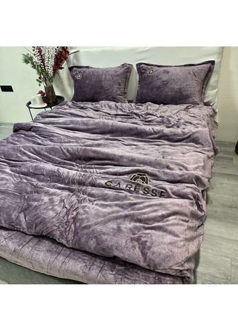 Справжній Hygge! Постільна білизна велюр півтораспальна фіолетового кольору. М'якість та тепло. Простирадло на резинці. No Brand (370278952)