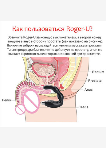 Масажер простати медичний з вібрацією Roger-U No Brand (303896108)