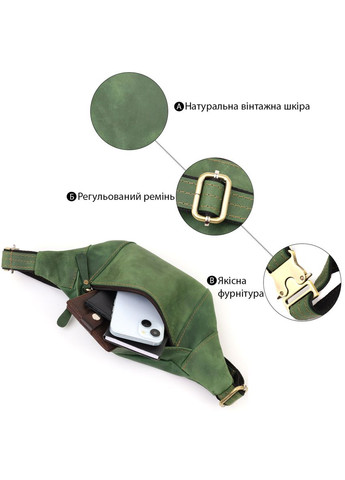 Модна сумка-бананка для чоловіків з натуральної vintage шкіри 23124 Shvigel (332201399)