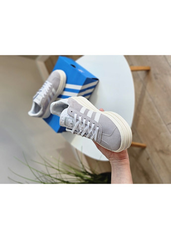 Кроссовки женские Adidas Gazelle Bold Platform Grey White | Адидас Газель серые No Brand серые демисезоны (363026431)