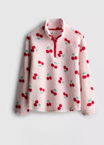 Пудрова зимня м’яка плюшева піжамна толстовка teddy для дому та сну (8511) Primark