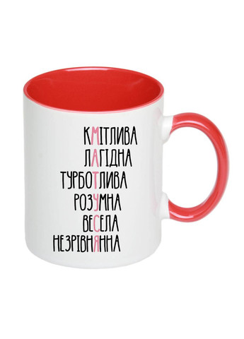Чашка з друком "Матуся" 330 мл (колір червоний) (25203) No Brand (328943986)