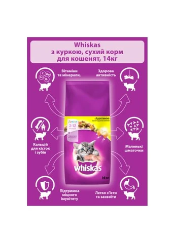 Сухий корм для кішок з куркою для кошенят 14 кг (5900951014369) Whiskas з куркою для кошенят 14 кг (401808226)