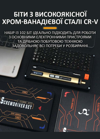 Викрутка акумуляторна SW-80066 / набір 110 в 1 / для точних робіт / Type-C / 350 mAh / в кейсі No Brand (322566970)